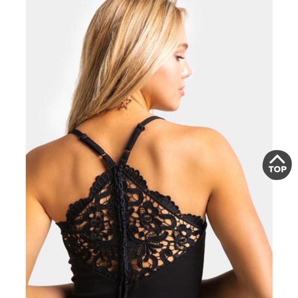 Monique Lace Back Black Jumpsuit from Francesca’s NWT Women’s Small